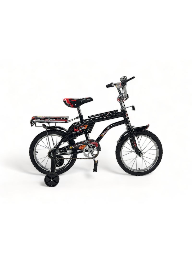 AL BADER Rambo Freestyle Kids Bike with Two Flashing Training Wheels and 2 Seats, 16-Inch Kids Bike with Double Handbrake For Boys Girls Age 7-11 Years, Children Bicycle with Adjustable Seat - Image 1